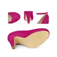 thumbnail image 2 of BLISSFUL STEP Women Ankle Strap Round Toe Stiletto Heels Pumps Hot Pink 6, 2 of 6
