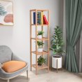 thumbnail image 3 of Bamboo Bathroom Shelf 5-Tier Multifunctional Rack Wall Mounted Utility Storage Organizer Towel Shelves Kitchen Living Room Holder,146*33*33cm-Natural, 3 of 7