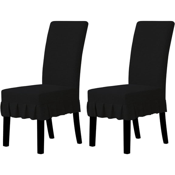 Wehilion Dining Chair Covers Stretch Parsons Chair Slipcover with Skirt Chair Covers for Dining Room Restaurant Banquet