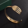 thumbnail image 5 of Fashion Design Stainless Steel Curved Tableware Fork Open Bracelet for Men and Women, Personality Charm Hip Hop Casual Jewelry Gift, 5 of 5