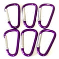 thumbnail image 2 of 100 pcs - 1-7/8 inch Purple Aluminum Carabiner D Shape Round Edge, Keychain Clip, Spring Snap Key Chain Clip Hook, 2 of 3