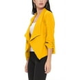 thumbnail image 3 of Women's Elegant Draped Blazer Casual Open Front 3/4 Sleeve Jacket, 3 of 6