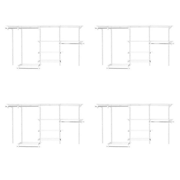 Rubbermaid FastTrack 48 Foot Closet Configuration Storage Kit, White