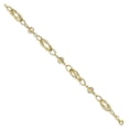 thumbnail image 2 of 10k Gold Rhodium-Plated Polished D/C Bead and Link Bracelet, 2 of 2
