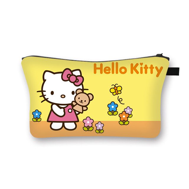Sanrio-bolsas de cosméticos de Hello Kitty para mujer, neceser Kawaii de viaje para artículos de tocador, bolsas de maquillaje, bolsas de almacenamiento portátiles impermeables para mujer, estuche par qiuyongming unisex