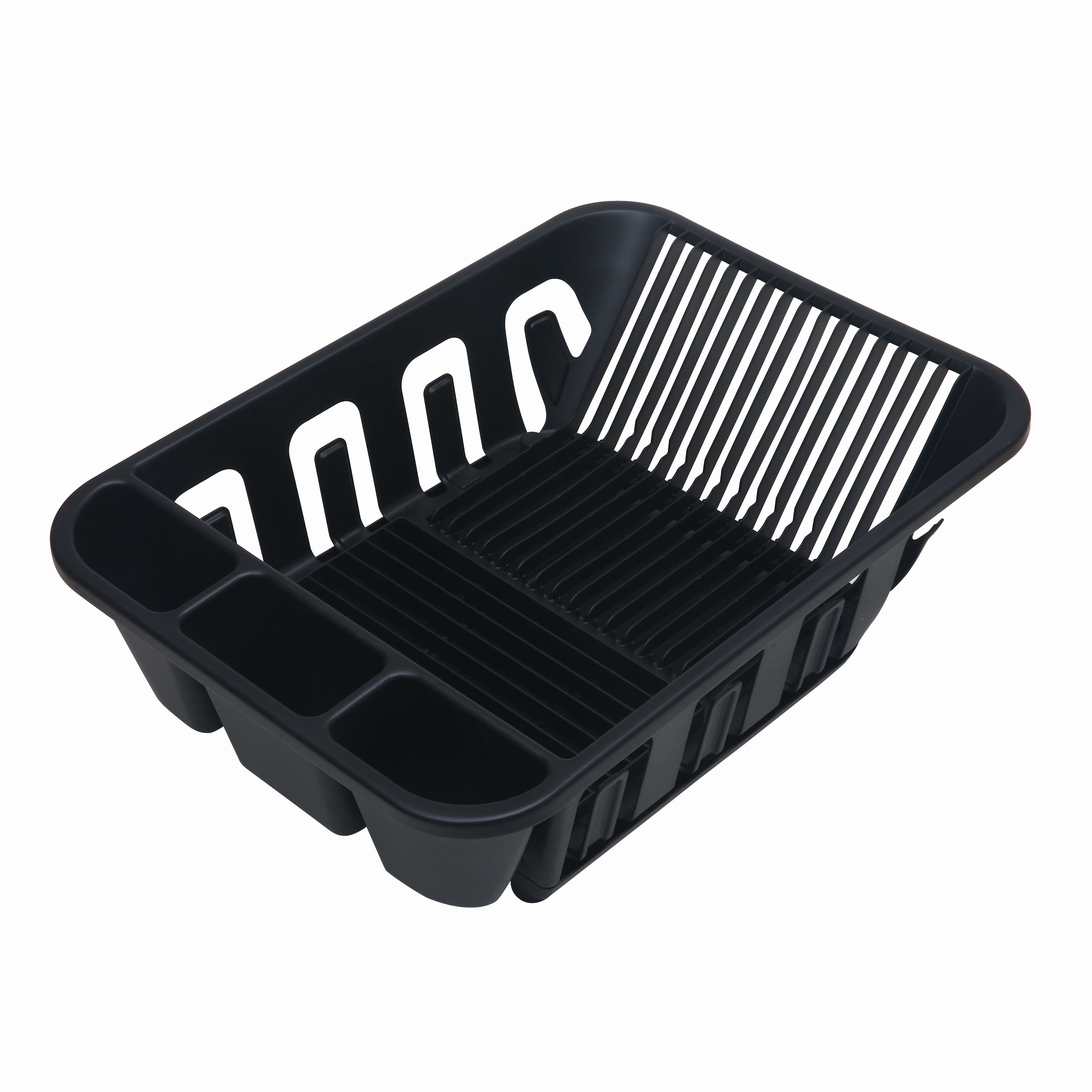 1 Set Black Dish Rack For Bowls, Dishes, Chopsticks With Drain Tray,  Minimalist Style Kitchen Storage Assistant