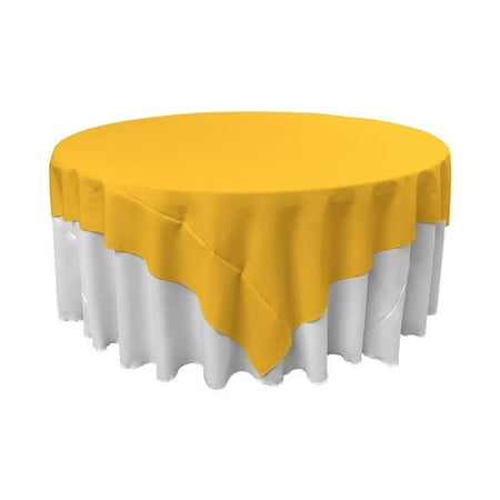 72 In Linen - la linen tcpop72x72-yellowdrkp47 polyester poplin square tablecloth, dark yellow - 72 x 72 in.