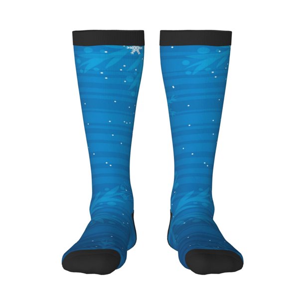 Balery Blue Christmas Calcetines novedosos Calcetines deportivos Calcetines hasta la rodilla Calcetines de algodón Calcetines originales y geniales