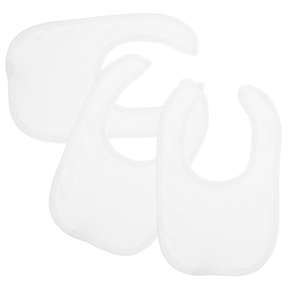 LEORX 3Set White Baby Bibs Cotton for Infants Absorbent Protection