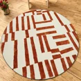 thumbnail image 6 of Tufted rug 15x15, Off White and Maroon color, Round carpet, Bed, Living, room, Handmade area rugs, 6 of 6