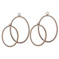 thumbnail image 3 of WRITWAA 4Pcs Elliptical Embroidery Frame for Beginners Imitated Wooden Display Frame for Handcraft Use, 3 of 7