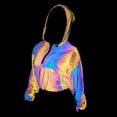 thumbnail image 5 of Women's Jackets Lightweight Athletic Reflective Cropped Half-zip Hoodie, 5 of 9