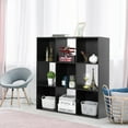 thumbnail image 3 of ZenSports 9 Cube MDF Bookcase 3-Shelf Wooden Storage Organizer Black, 3 of 10