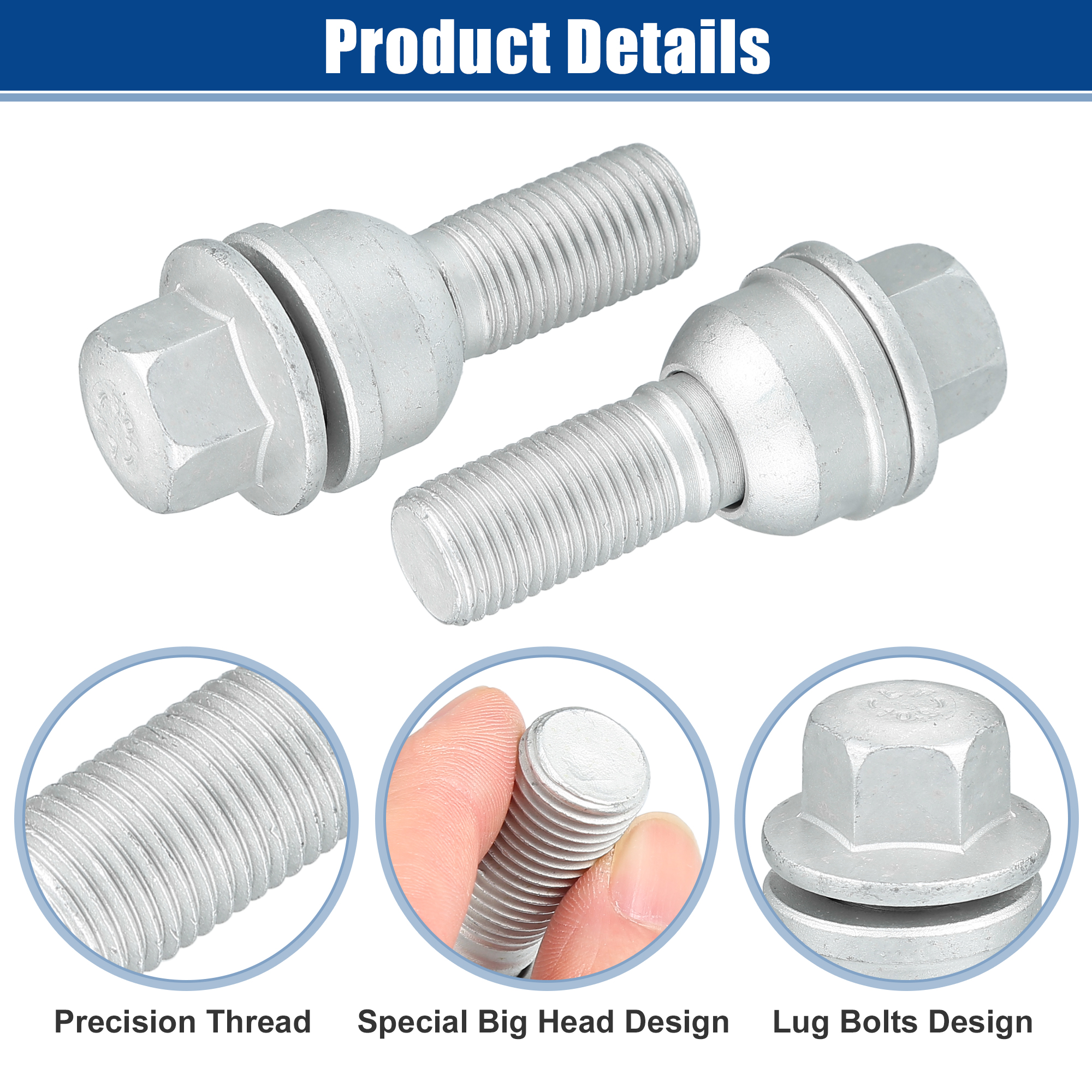 Unique Bargains M14x1.5 Wheel Lug Bolts Nuts Hub Assembly for Audi A8 Quattro 2011-2020