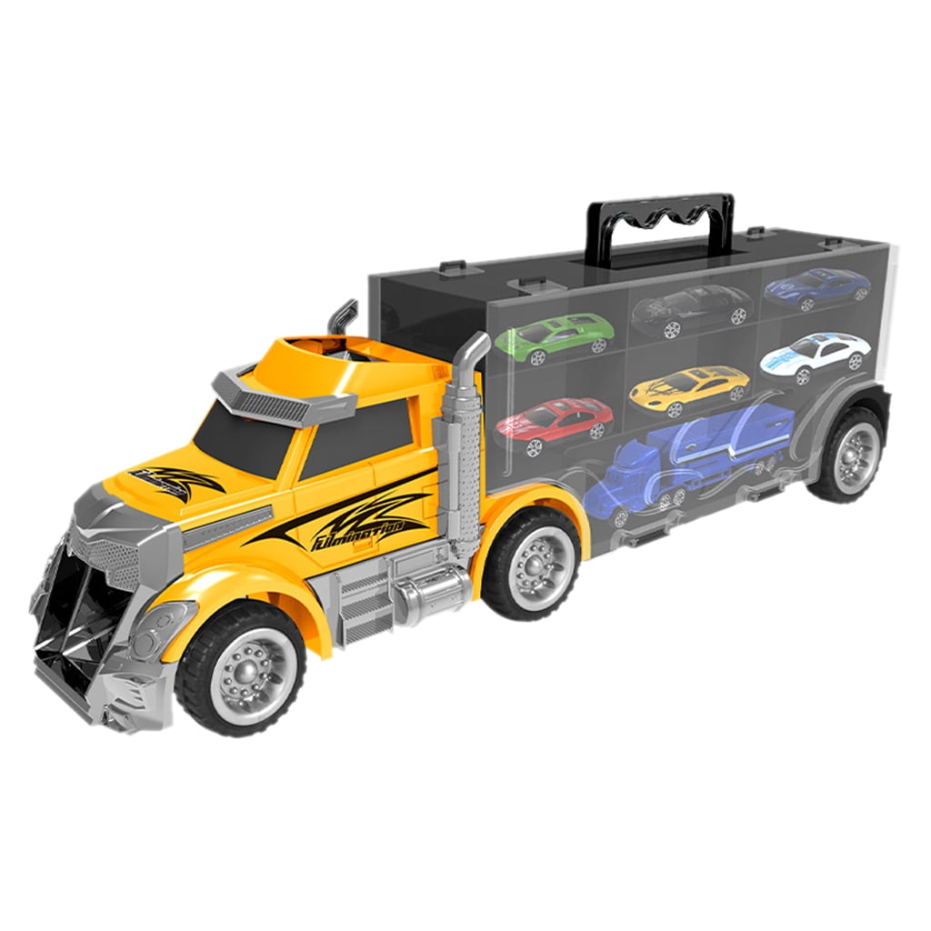 Camion de juguete Transporte de coches 6 coches de juguete Coches de policia Sunnimix camion portacoches para ninos Walmart en linea