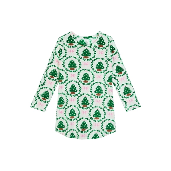 Holiday Time Girls Long Sleeve Sleep Gown, One-Piece, Sizes 4-18