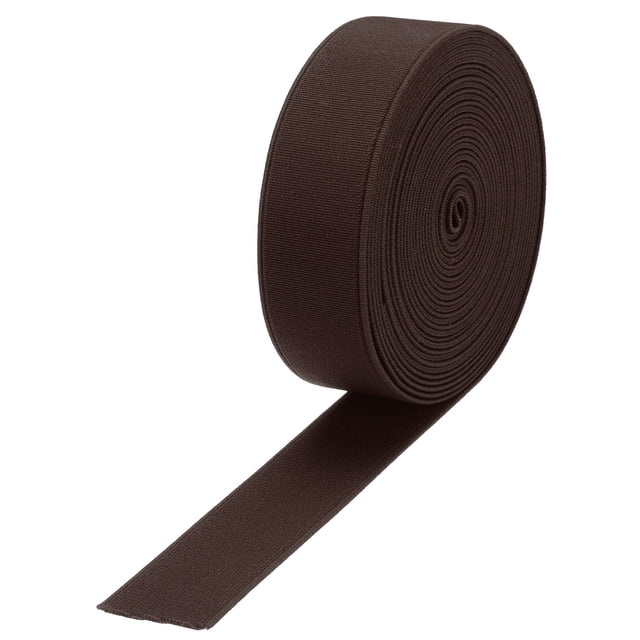 Bandas elásticas para coser 1.2" (3 cm) 5 yardas de bobina elástica marrón oscuro para pelucas, cinturillas, pantalones