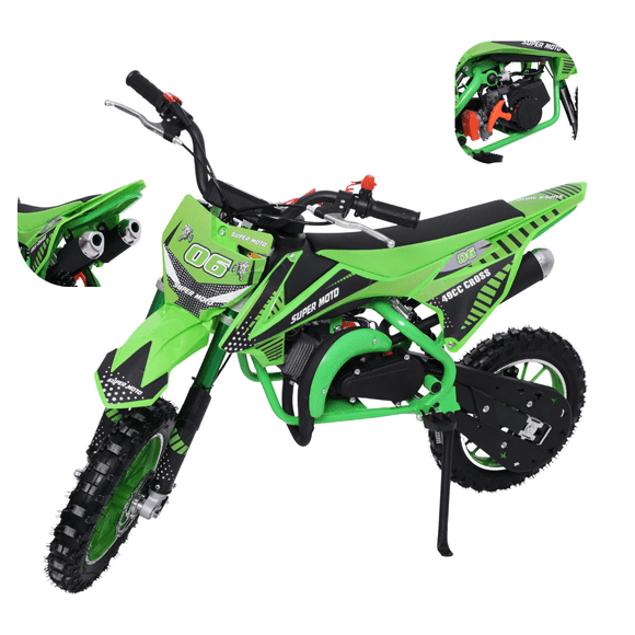 Moto Cross Para Niños Starkids Skr1006 Gasolina Doble Escape Verde