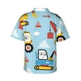 thumbnail image 3 of Balery Building Truck Print Men's Hawaiian Shirts Short Sleeve Beach Shirt Relaxed Fit Vacation Button Down Shirts-XX-Large, 3 of 9