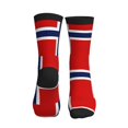 thumbnail image 2 of Women's Men's Norway Flag Colorful Novelty Pattern Crew Athletic Socks, 2 of 7