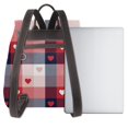 thumbnail image 3 of Naloa Heart Plaid Print Leather Backpack Purse for Women and Ladies,Shoulder Travel Daypacks Bags,Laptop Backpack for Women, 3 of 4