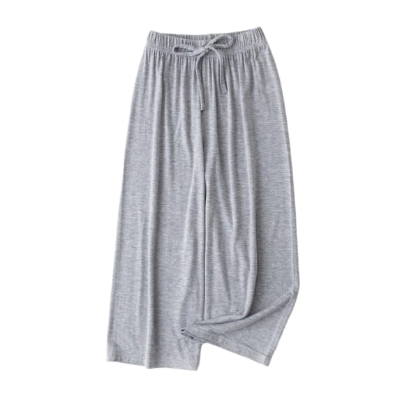 CPNG Girls Loose Casual Pants Candy Colored Baggy Wide Leg Anti-Mosquito Elastic High Waist Drawstring Pants(Light Ashy,4-5 Years)