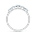 thumbnail image 2 of ANGARA Natural Five Stone Aquamarine and Diamond Wedding Ring in 14K White Gold for Women (Size-4x3mm) | March Birthstone, Birthday, Anniversary, Jewelry Gift for Women | Natural Aquamarine Ring, 2 of 9