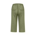 thumbnail image 6 of Outfmvch Summer Pants for Women Straight Wide Leg Cropped Linen Pants Women Yoga Capris with Pockets Wide Leg Capris Drawstring with Pockets Cotton Linen Pants Baggy Capris for Women Bronze S-5XL, 6 of 6