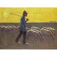 thumbnail image 2 of Cornelis Albert van Assendelft 18x14 Gold Ornate Wood Frame and Double Matted Museum Art Print Titled - Shepherd with Sheep (1900 - 1945), 2 of 4