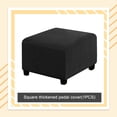 thumbnail image 4 of ziyahi Office Hotel Simple Design Solid Color Elastic Ottoman Slipcover Living Room Footstool Cover Protector Accessory White Black, 4 of 6