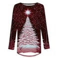 thumbnail image 3 of Aofany Plus Size Christmas Shirts for Women Xmas Tree Print Holiday Tops Long Sleeve Crewneck Tunic Blouses, 3 of 4