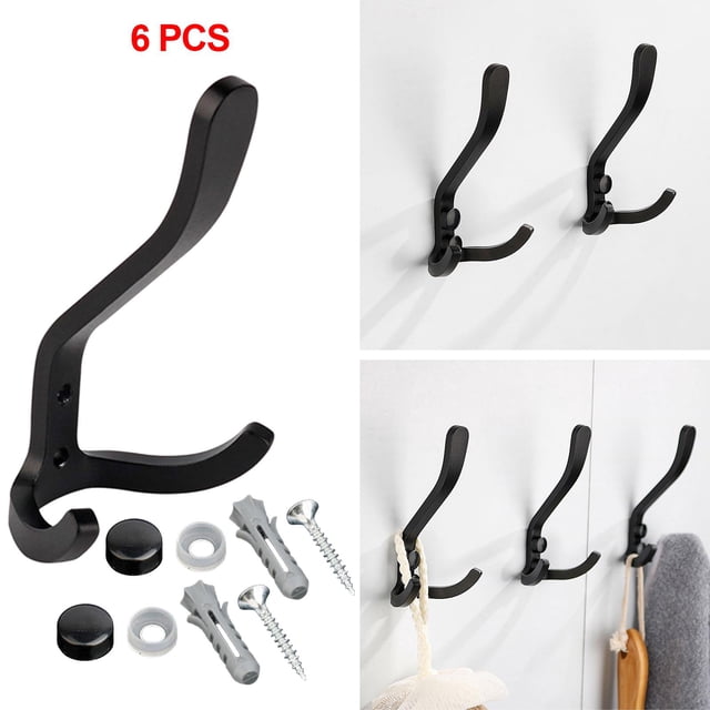 Ganchos dobles de aluminio Macarena Perchero Doble Negro