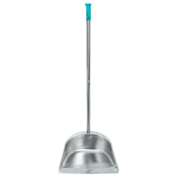 KONTONTY Ergonomic Stainless Steel Dustpan Long Handle for Indoor Use