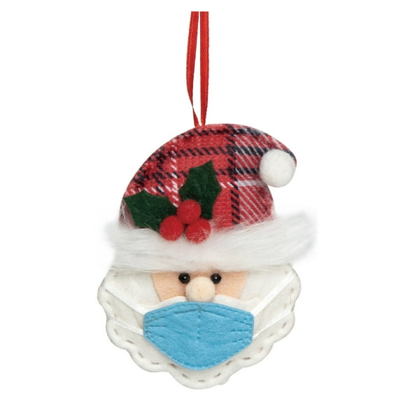 Transpac 5 Inch Multicolored Christmas Masked Ornament Polyester Tree Decoration