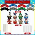 thumbnail image 2 of 16Pcs Superhero Birthday Party Decorations，Cake toppers，Cupcake Display Cases For Muffins and Cupcakes, Paper Baking Cup Decoration, 2 of 8