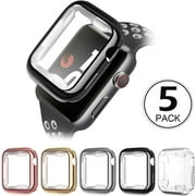 5 Pack Apple Watch Case with Built-in HD Clear Ultra-Thin TPU Screen Protector Cover for Apple Watch Series 4 and Series 5 40mm - 5 Pack (Clear Black Gold Rose Gold Silver)