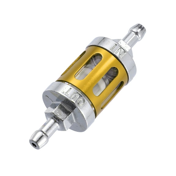Unique Bargains Gold Tone 8mm Fuel Filters Engine Inline Gas Fuel Line Filter Replacement for Motorbike Dirt Bike