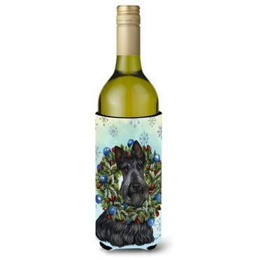 Carolines Treasures PPP3181LITERK 24 oz Scottie Christmas Snowflake Wine Bottle Hugger