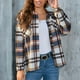 thumbnail image 1 of Puntoco Mujeres Autunm y Winter Plaid Impreso manga larga Turn-Down Collar Suit Cardigan Abrigo de lana tops Puntoco Puntoco-7484, 1 of 9