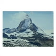 thumbnail image 2 of Mountain Cutting Board, Matterhorn Summit Clouds Hill Scenery Glacier Natural Beauty Image Print, Decorative Tempered Glass Cutting and Serving Board, Large Size, Blue White Black, by Ambesonne, 2 of 5