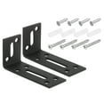 thumbnail image 1 of Unique Bargains Attaches d'Angle en L, 2 Pcs 80x30x40 mm - Code d'Angle Réglable à 90 Degrés en Acier Inoxydable pour la Réparation de Meubles (Noir), 1 of 7