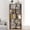 6 + Dark Brown + Brown + Corner + Vertical + Study + Open Back + Wood + Engineered Hardwood + Engineered Wood, variant on 6 Tier Freestanding L-Shaped Corner Bookshelf, Anti-Drop Panel & Anti-Tipping Device Open Storage Display Rack Organizer for Living Room Bedroom Home Office, Dark Red