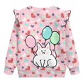 thumbnail image 2 of Uorisanigo Kids Long Sleeve Sweatshirt Crew Neck Cute Balloon Cat Pullover Sweater Ruffled Shoulders Design, Fall Winter Spring Clothes Sweaters Shirts Size 1-2, 2 of 7