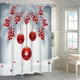 thumbnail image 2 of Christmas Shower Curtain, Winter Xmas Shower Curtain Aesthetic Pine with Red Decorative Balls Shower Curtain with Hooks Waterproof New Year Shower Curtain, 72x72 Inch, 2 of 6