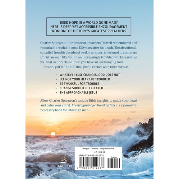 Encouragement for Troubling Times: 100 Devotions from Charles Spurgeon (Hardcover)