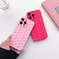 thumbnail image 4 of for iPhone Case Cute 3D Weave Plated Design Soft TPU Silicone Camera Screen Protect Bumper for Women Girls Slim Reinforced Shockproof (Pink,iPhone 12), 4 of 10