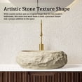 thumbnail image 6 of 18'' Irregular Oval Resin Vessel Sink - Stone Pattern Artistic Style Basin， Beige, 6 of 6