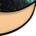 thumbnail image 3 of 36.2 Inch Round Floor Mat Black Cat and Irises Carpet Decor Rug for Living Room Bedroom, 3 of 6