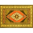thumbnail image 1 of Ahgly Company Machine Washable Indoor Rectangle Medallion Yellow Traditional Area Rugs, 5' x 8', 1 of 4