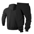 thumbnail image 6 of Yusimy Men's Color-Block 2-Piece Hoodie Cargo Set Long Sleeve Elastic Waist Drawstring Pocket Casual Sports, 6 of 8
